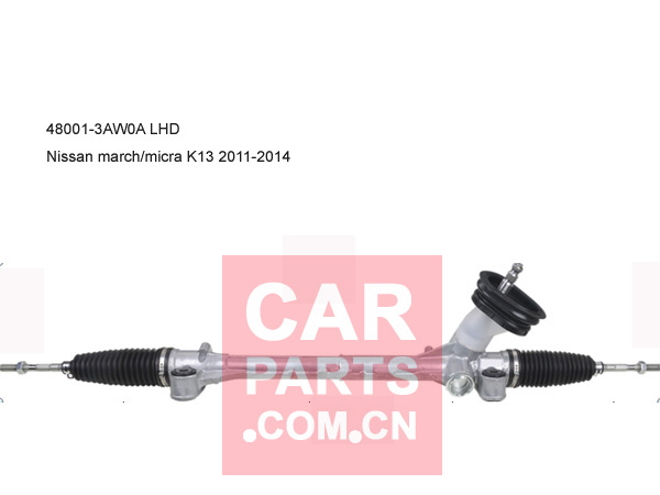 48001-3AW0A,STEERING RACK LHD NISSAN MARCH MICRA K13